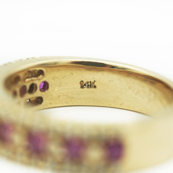 EFFY 14k Gold Ruby Diamond Ring - Picture 5 of 6